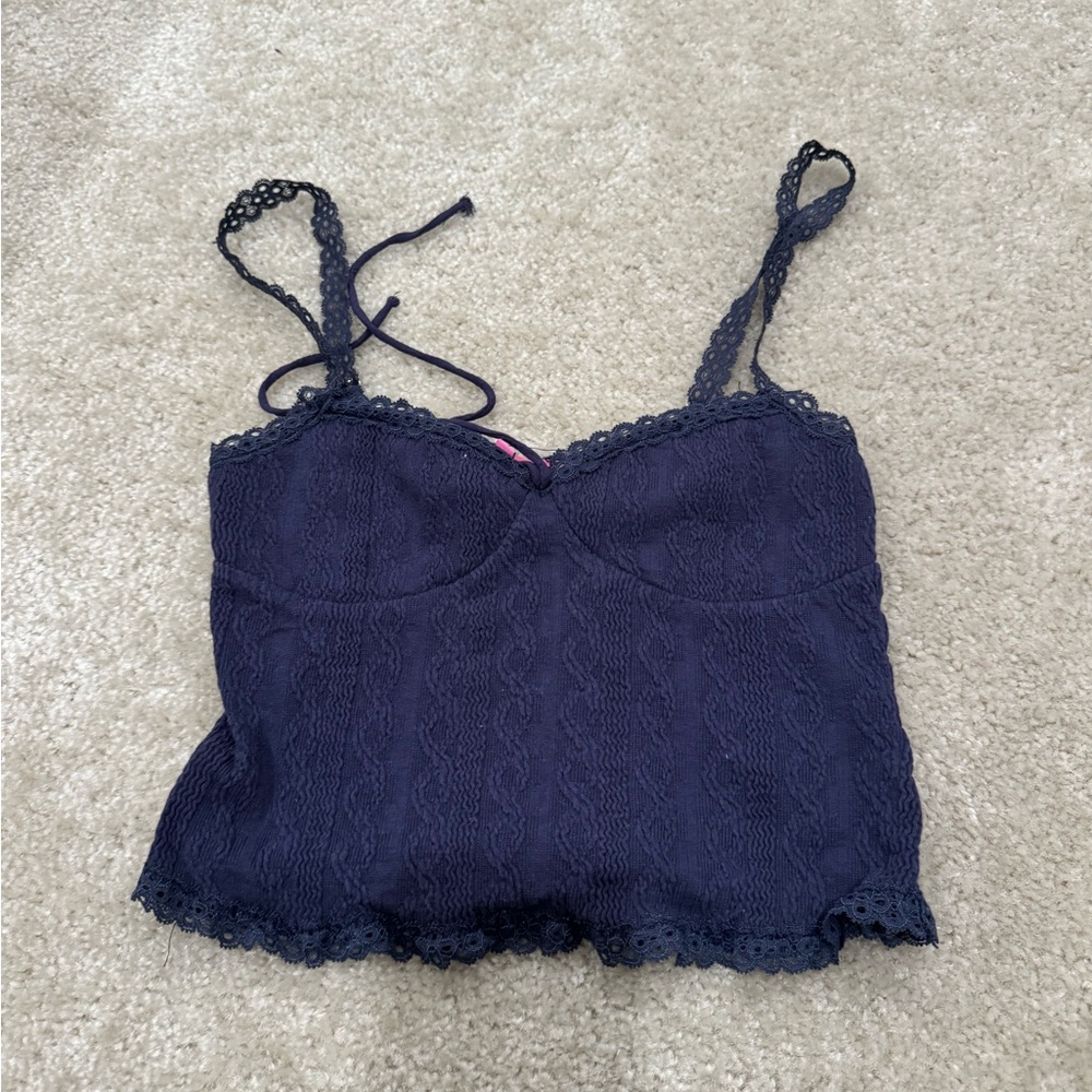 Edikted Navy Lace Cami Top